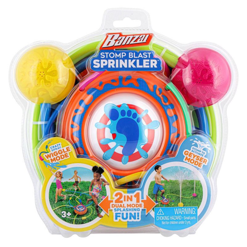 slide 2 of 9, Banzai Stomp Blast Sprinkler: PVC Play Toy for Kids, Ages 3 and Up, 1 ct