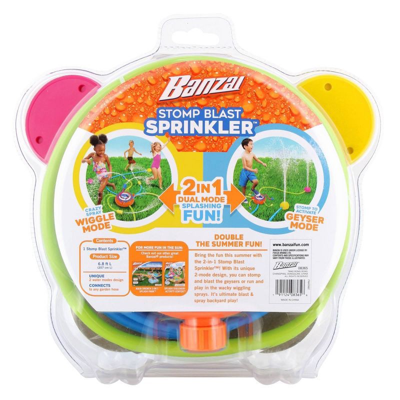 slide 8 of 9, Banzai Stomp Blast Sprinkler: PVC Play Toy for Kids, Ages 3 and Up, 1 ct