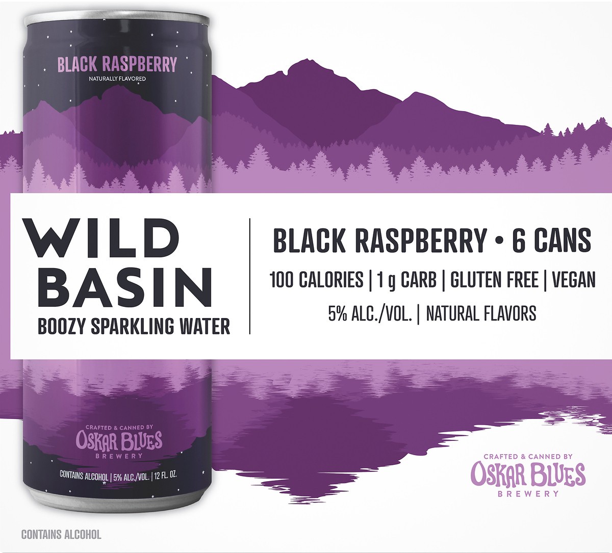 slide 5 of 7, Wild Basin 6 Pack Black Raspberry Boozy Sparkling Water 6 ea, 6 ct