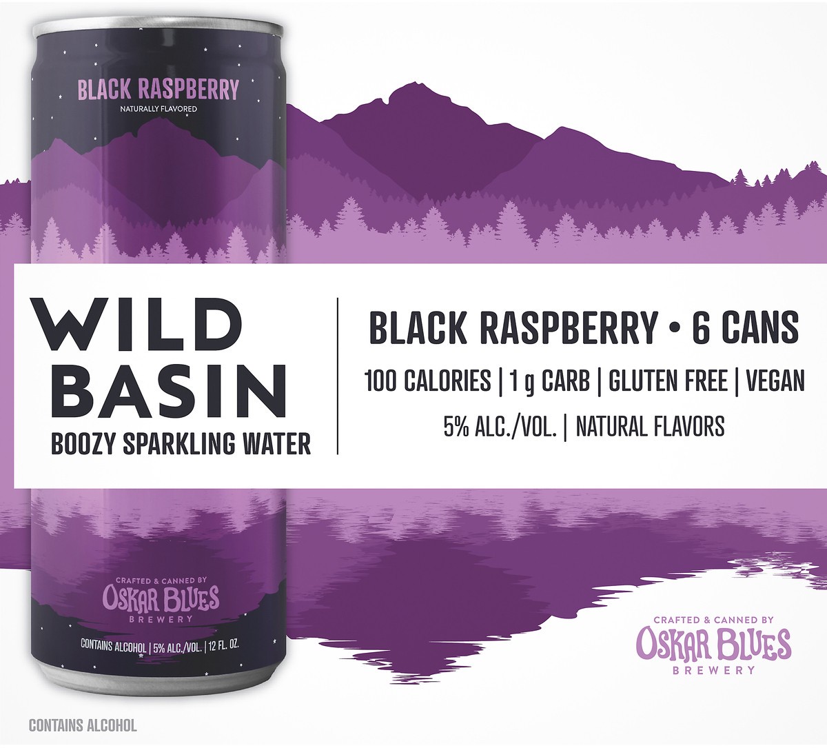 slide 7 of 7, Wild Basin 6 Pack Black Raspberry Boozy Sparkling Water 6 ea, 6 ct