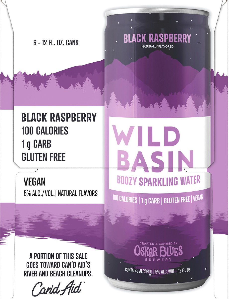 slide 3 of 7, Wild Basin 6 Pack Black Raspberry Boozy Sparkling Water 6 ea, 6 ct