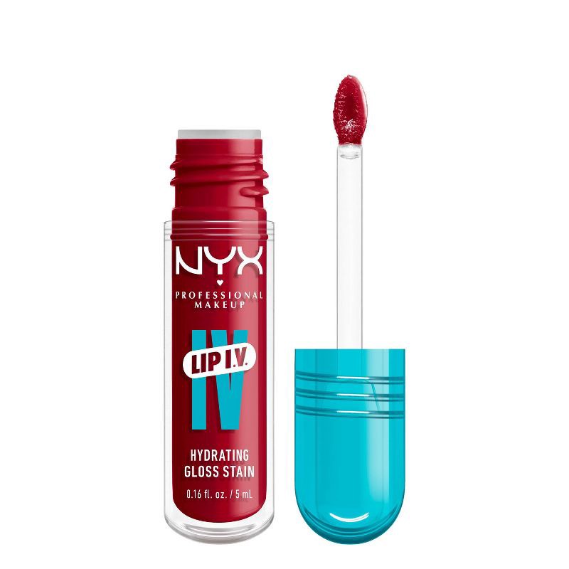 slide 1 of 9, NYX Professional Makeup Lip IV Hydrating Lip Gloss Stain - Set Wet - 0.16 fl oz, 0.16 fl oz