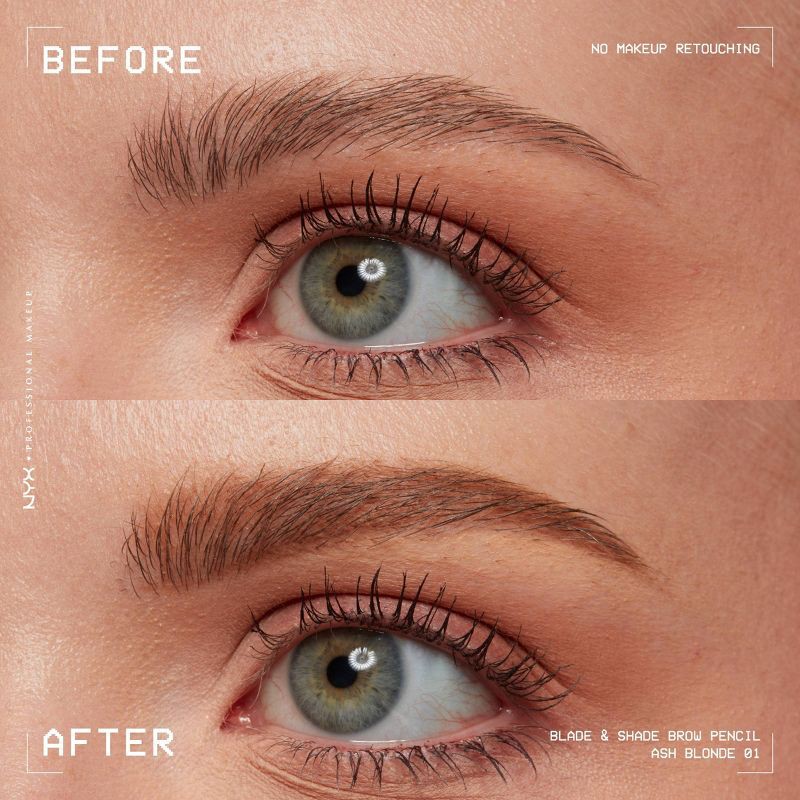 slide 3 of 10, NYX Professional Makeup Brow Blade & Shade Nano Mechanical Brow Pencil - Ash Blonde - 0.002oz, 0.002 oz