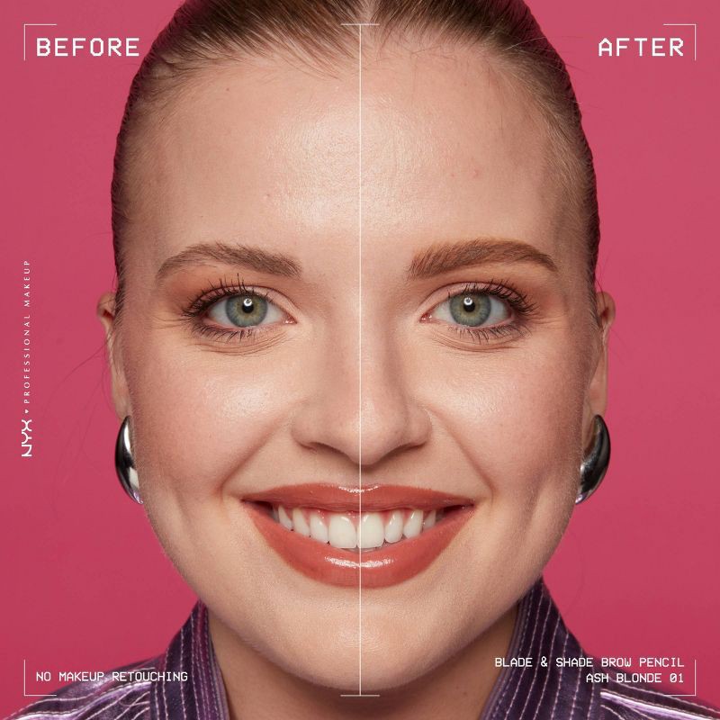 slide 4 of 10, NYX Professional Makeup Brow Blade & Shade Nano Mechanical Brow Pencil - Ash Blonde - 0.002oz, 0.002 oz