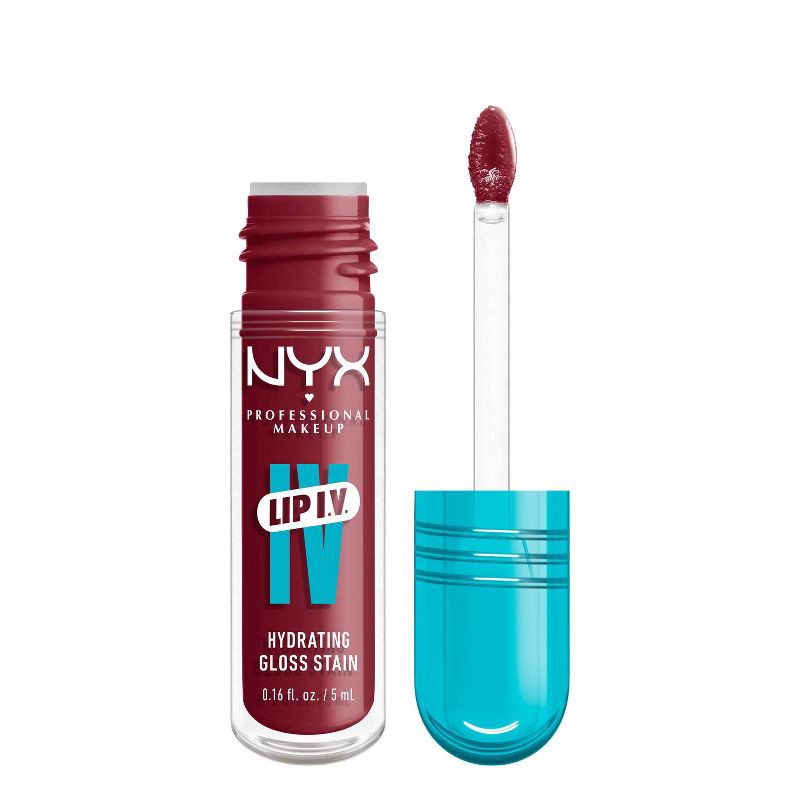 slide 1 of 9, NYX Professional Makeup Lip IV Hydrating Lip Gloss Stain - Bubble Gum Burst - 0.16 fl oz, 0.16 fl oz