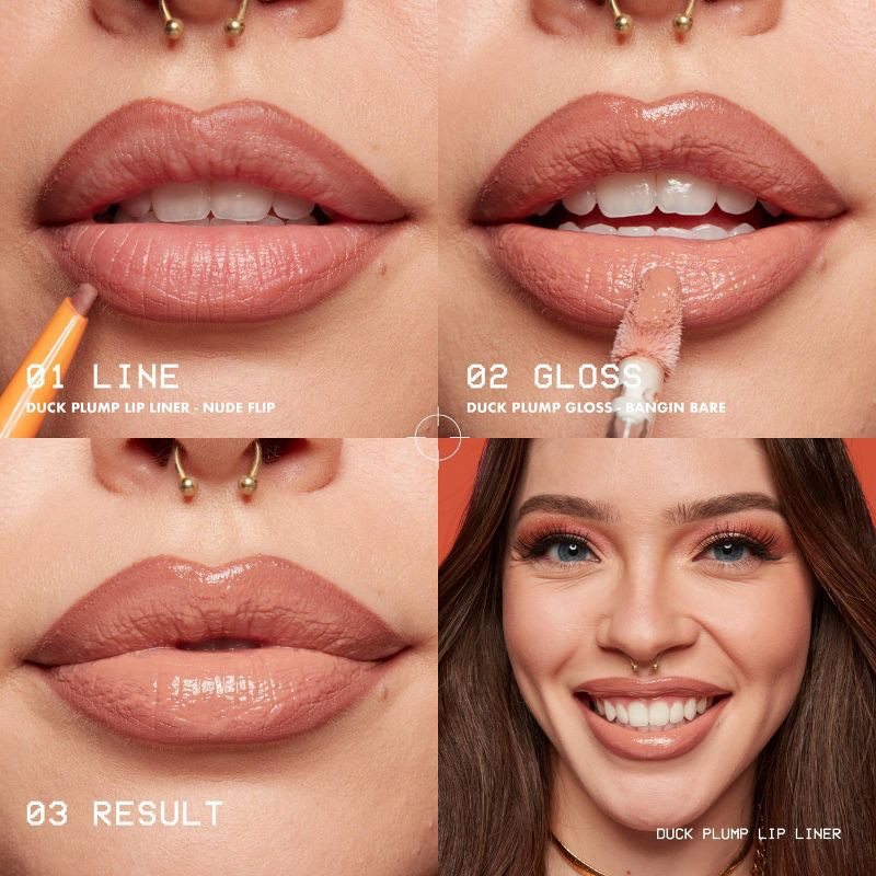 slide 4 of 10, NYX Professional Makeup Duck Plump Plumping Lip Liner - Nude Flip - 0.01oz, 0.01 oz