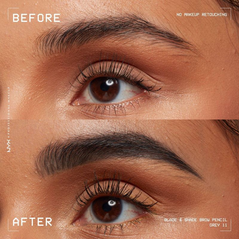 slide 3 of 10, NYX Professional Makeup Brow Blade & Shade Nano Mechanical Brow Pencil - Gray - 0.002oz, 0.002 oz