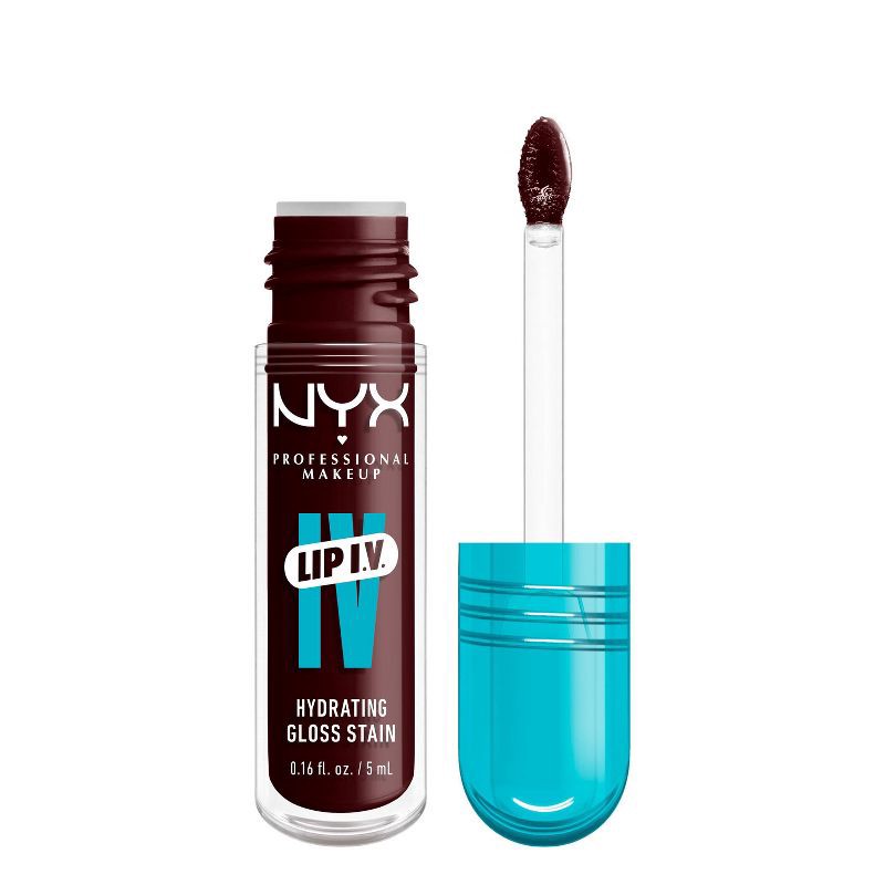 slide 1 of 9, NYX Professional Makeup Lip IV Hydrating Lip Gloss Stain - Water Bout Wine - 0.16 fl oz, 0.16 fl oz