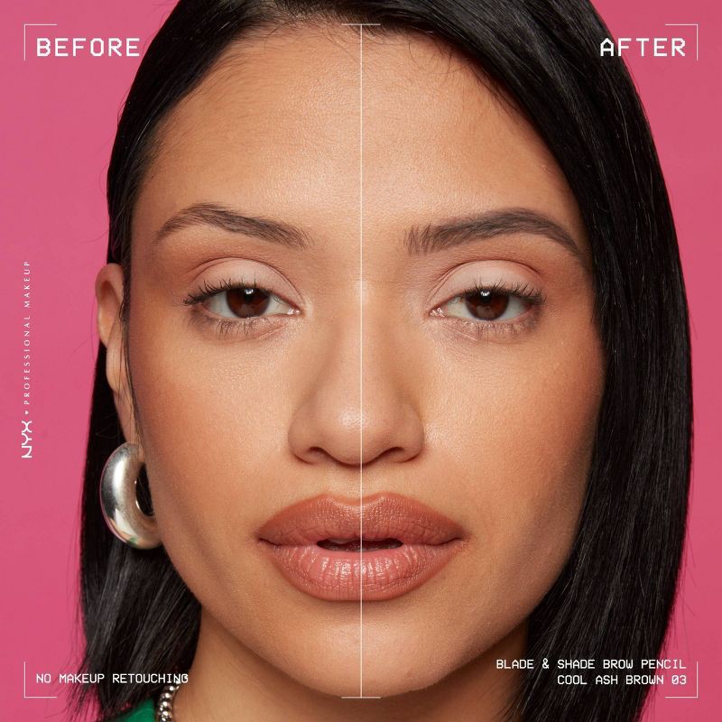 slide 4 of 10, NYX Professional Makeup Brow Blade & Shade Nano Mechanical Brow Pencil - Cool Ash Brown - 0.002oz, 0.002 oz