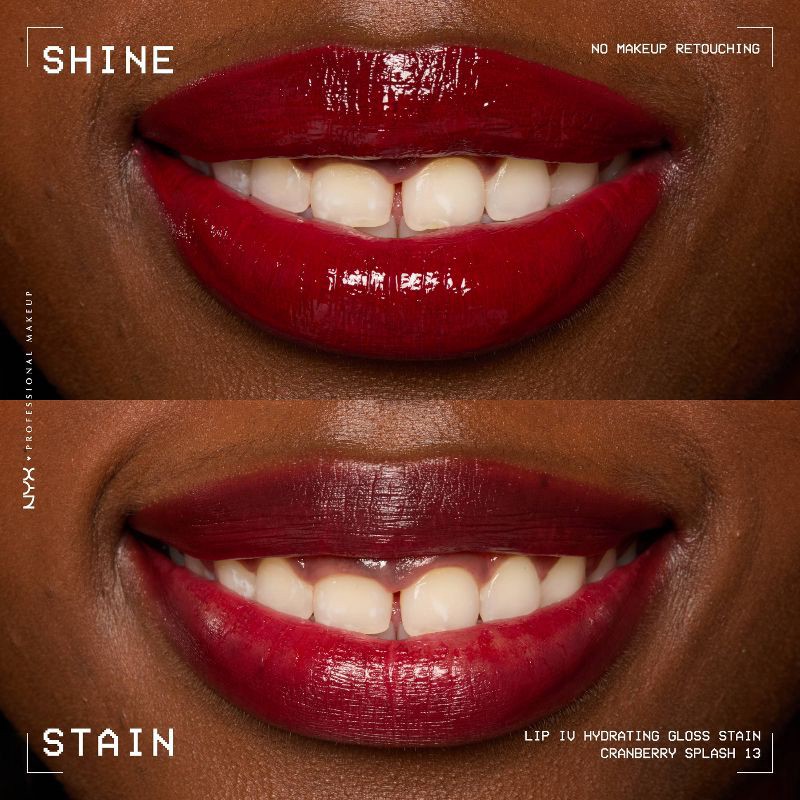slide 4 of 9, NYX Professional Makeup Lip IV Hydrating Lip Gloss Stain - Cranberry Splash - 0.16 fl oz, 0.16 fl oz