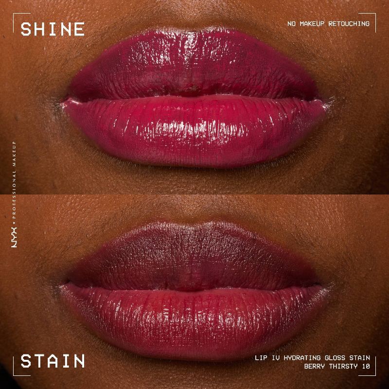 slide 4 of 9, NYX Professional Makeup Lip IV Hydrating Lip Gloss Stain - Berry Thirsty - 0.16 fl oz, 0.16 fl oz