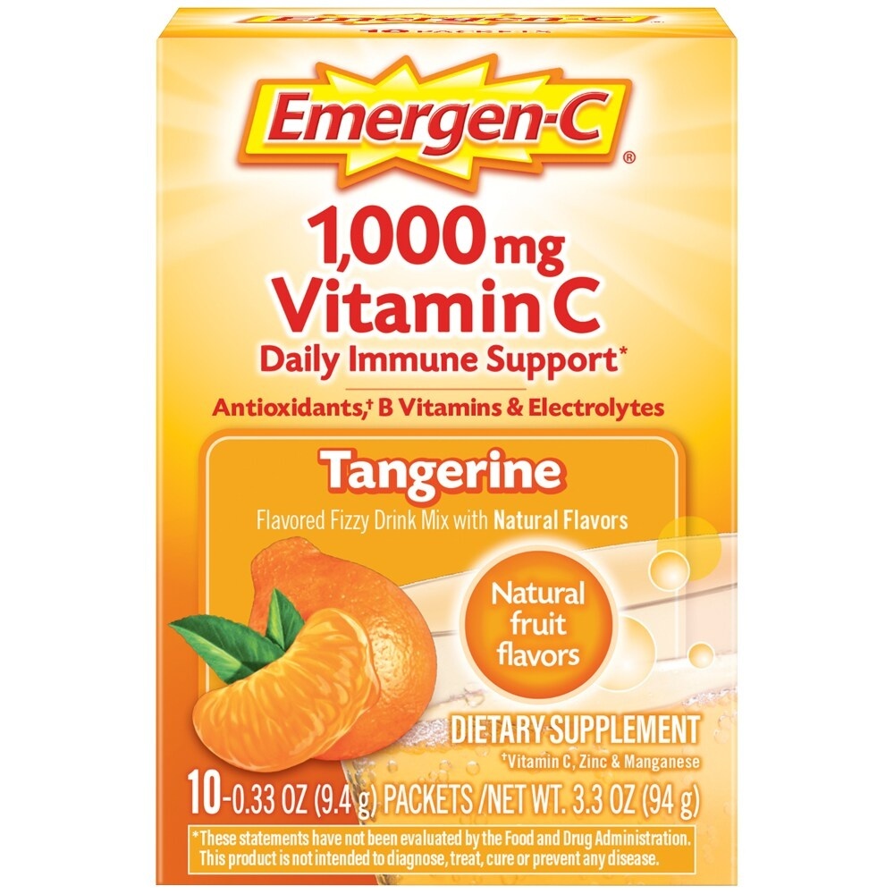 slide 1 of 1, Emergen-C Dietary Supplement In Tangerine Flavor, 10 ct; 0.33 oz