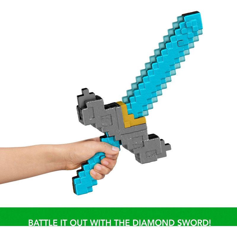 slide 5 of 5, Minecraft Click and Switch Sword and Pickaxe Role-Play 2-in-1 Toy Inspired by the Movie, 1 ct
