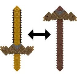 Minecraft Click and Switch Sword and Pickaxe Role-Play 2-in-1 Toy Inspired by the Movie