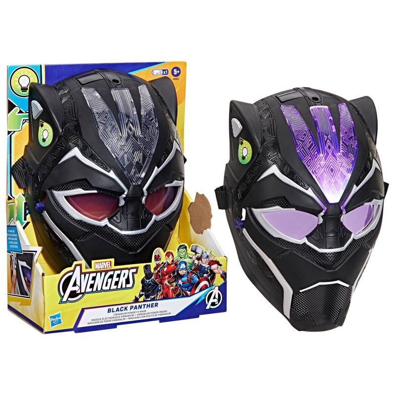 slide 3 of 7, Hasbro Marvel Avengers Black Panther Vibranium Power FX Mask, Halloween Costume, 1 ct