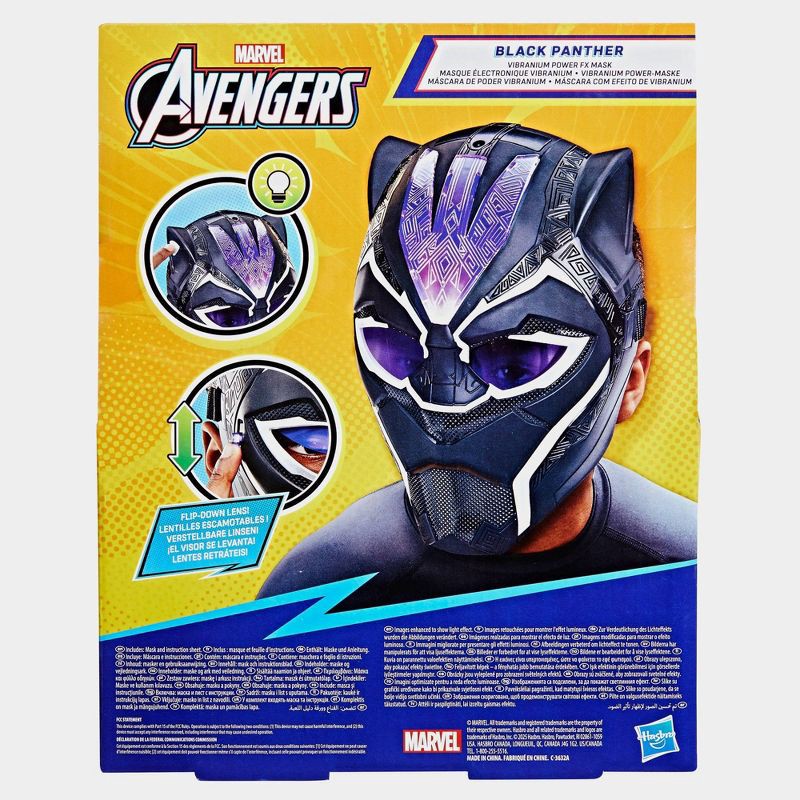 slide 4 of 7, Hasbro Marvel Avengers Black Panther Vibranium Power FX Mask, Halloween Costume, 1 ct