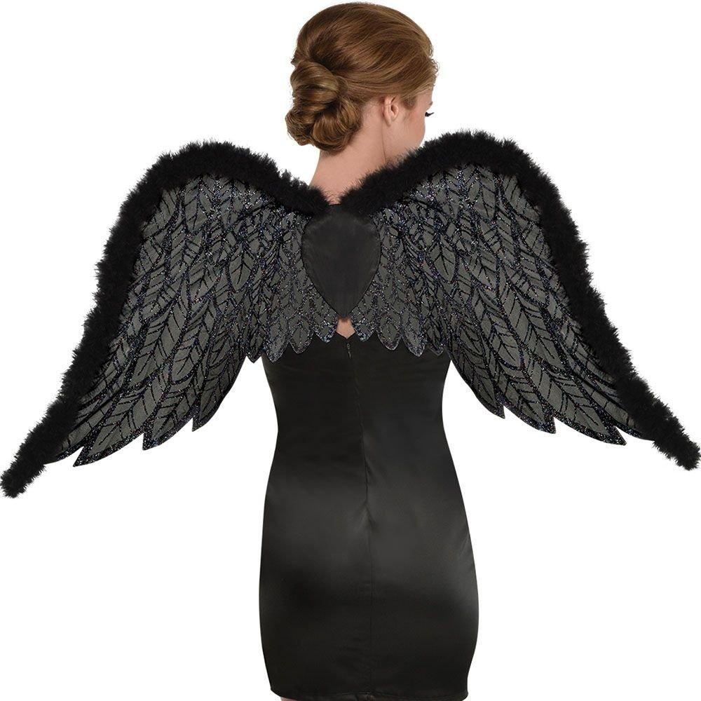 slide 1 of 1, Party City Black Feather Fallen Angel Wings, 1 ct
