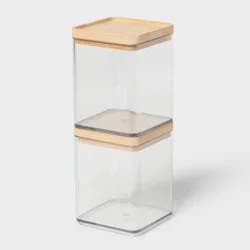 Extra Small Clear Canister with Bamboo Lid 2pk - Brightroom™