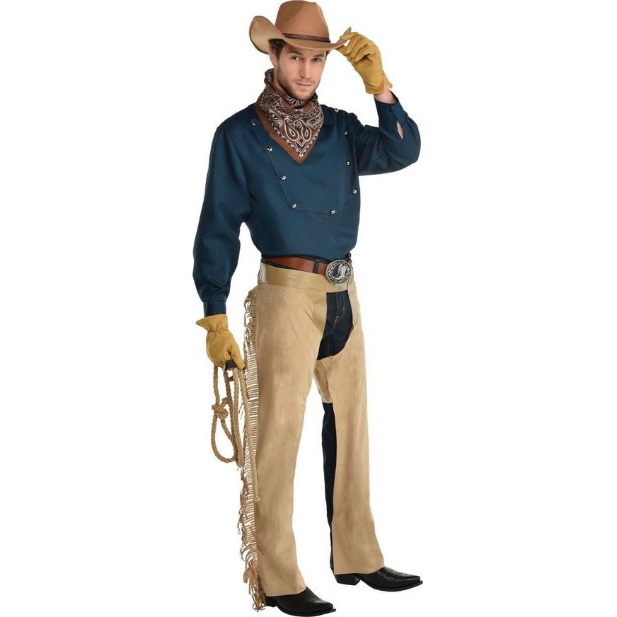 slide 1 of 1, Party City Beige Western Leather Chaps, 1 ct
