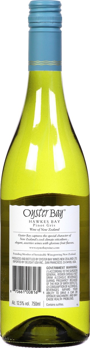 slide 4 of 9, Oyster Bay Pinot Grigio White Wine, 750 ml