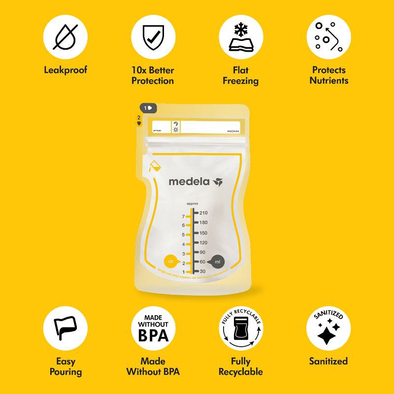slide 2 of 10, Medela Recyclable Breast Milk Storage Bags - 100ct, 100 ct