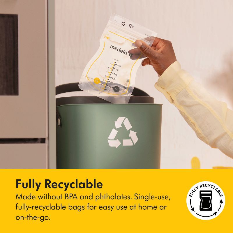 slide 6 of 10, Medela Recyclable Breast Milk Storage Bags - 100ct, 100 ct
