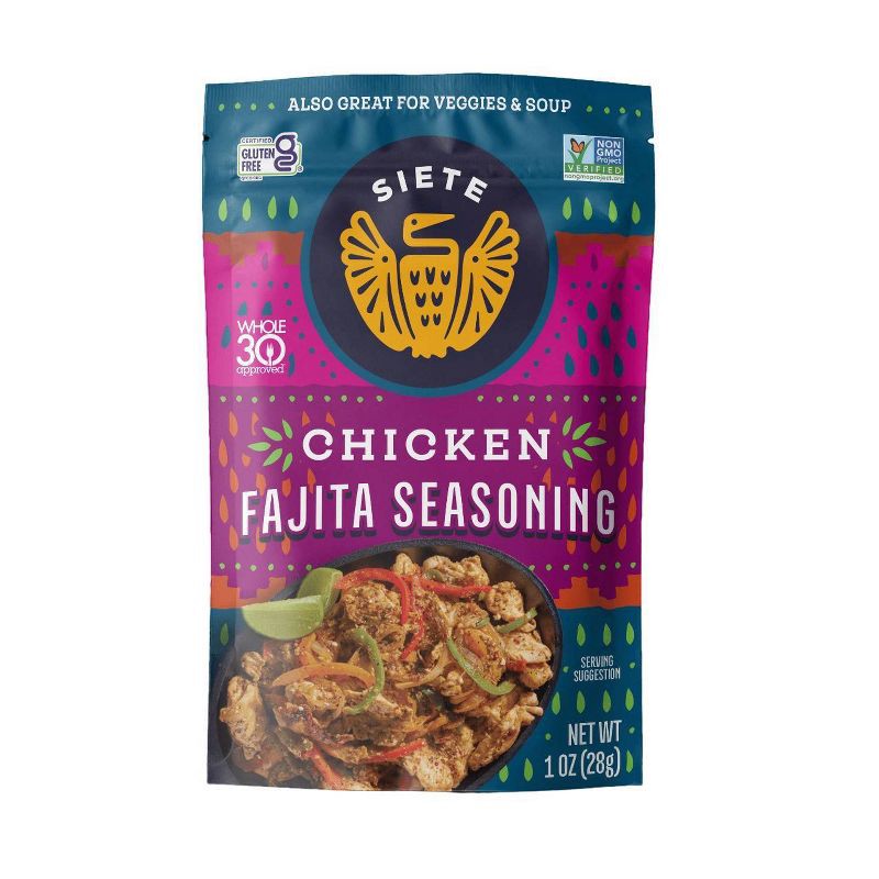 slide 1 of 3, Siete Gluten Free Chicken Fajita Seasoning - 1oz, 1 oz
