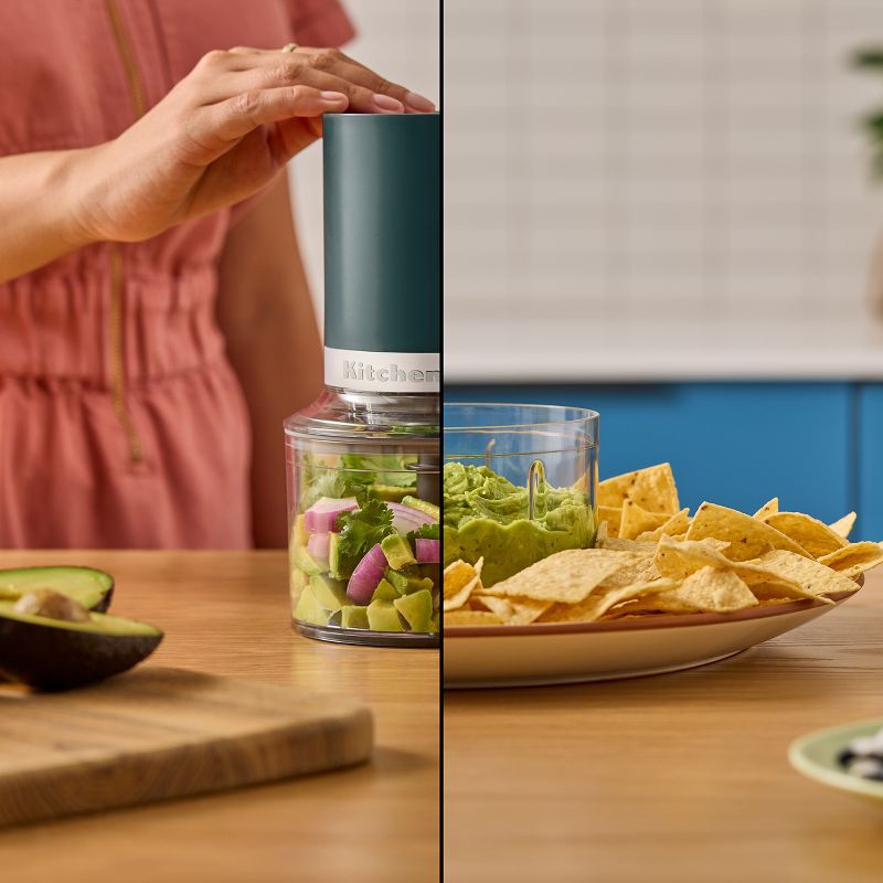 slide 3 of 3, KitchenAid 3.5 Cups 60W Go Cordless Top Down Food Chopper with Battery Included Shaded Palm: Plastic, 1 Speed, Green, 1 ct