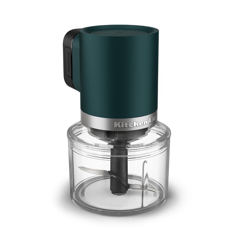 slide 1 of 3, KitchenAid 3.5 Cups 60W Go Cordless Top Down Food Chopper with Battery Included Shaded Palm: Plastic, 1 Speed, Green, 1 ct
