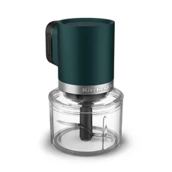 KitchenAid 3.5 Cups 60W Go Cordless Top Down Food Chopper with Battery Included Shaded Palm: Plastic, 1 Speed, Green
