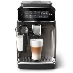 Philips 3300 Fully Automatic Espresso and Coffee Machine with LatteGo Milk Frother Black: Ceramic Grinder, 60oz Capacity, Dishwasher-Safe