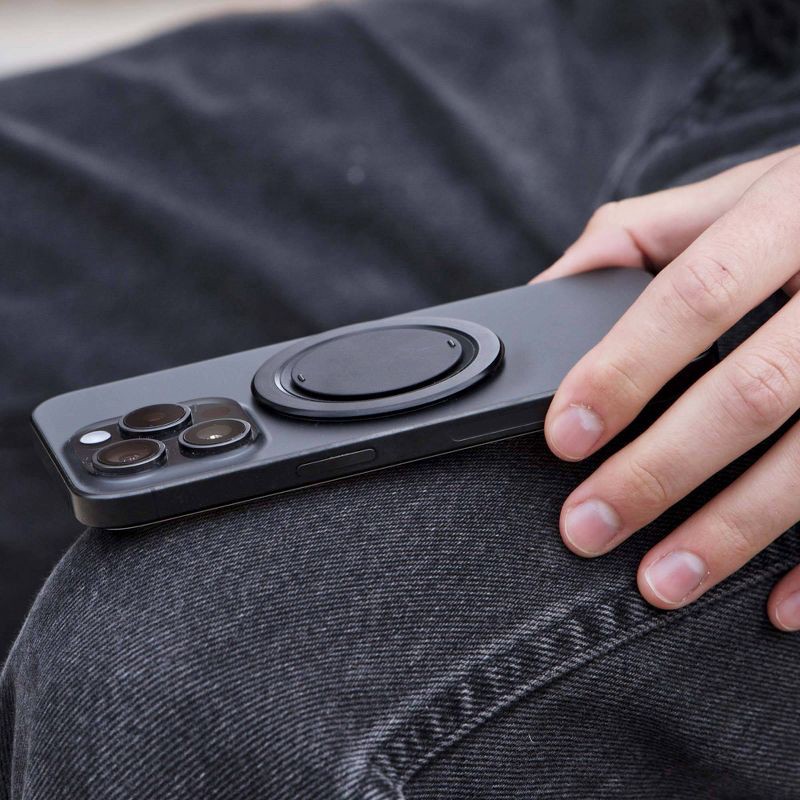 slide 9 of 12, ohsnap! Snap Grip Luxe Magnetic Phone Grip - Ultra Thin, Fits Any Phone - Obsidian Black, 1 ct