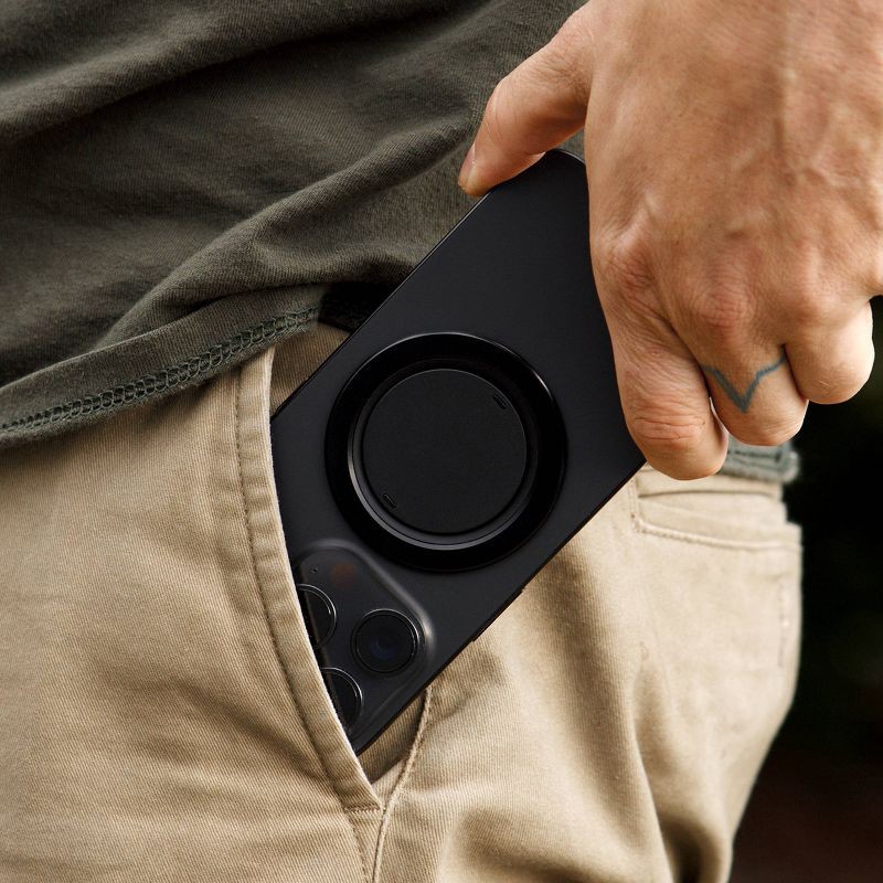 slide 10 of 12, ohsnap! Snap Grip Luxe Magnetic Phone Grip - Ultra Thin, Fits Any Phone - Obsidian Black, 1 ct