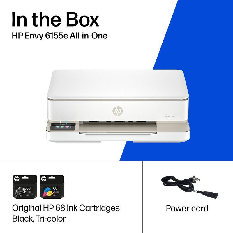 slide 9 of 20, HP Inc. HP Envy 6155e Wireless All-in-One Color Printer Scanner Copier with 3 Months Free Instant Ink (714L5A): USB, Wi-Fi, 1200x1200 DPI, 1 ct