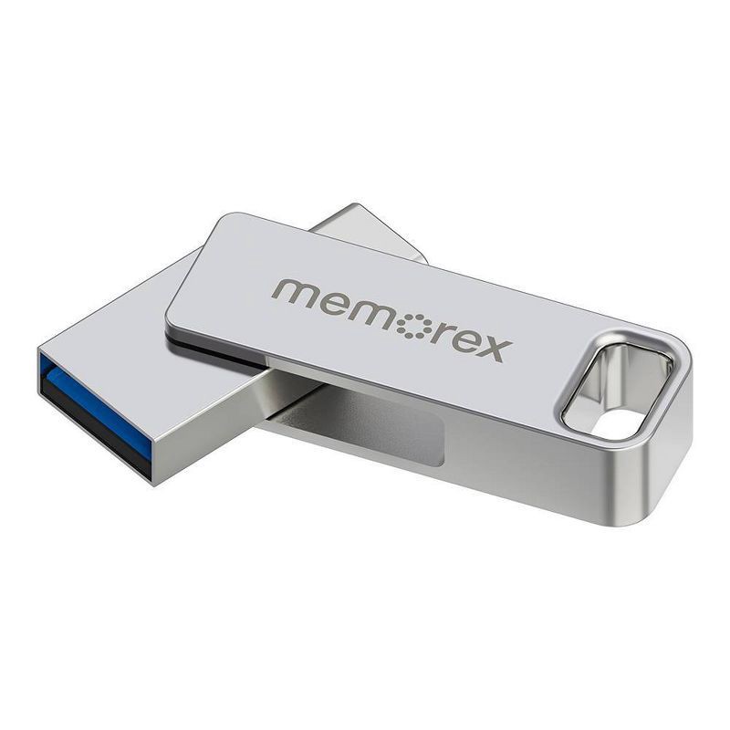 slide 10 of 11, Memorex 128gb USB 3.2 Type-C OTG Flash Drive: USB Memory Stick - Black, 1 ct