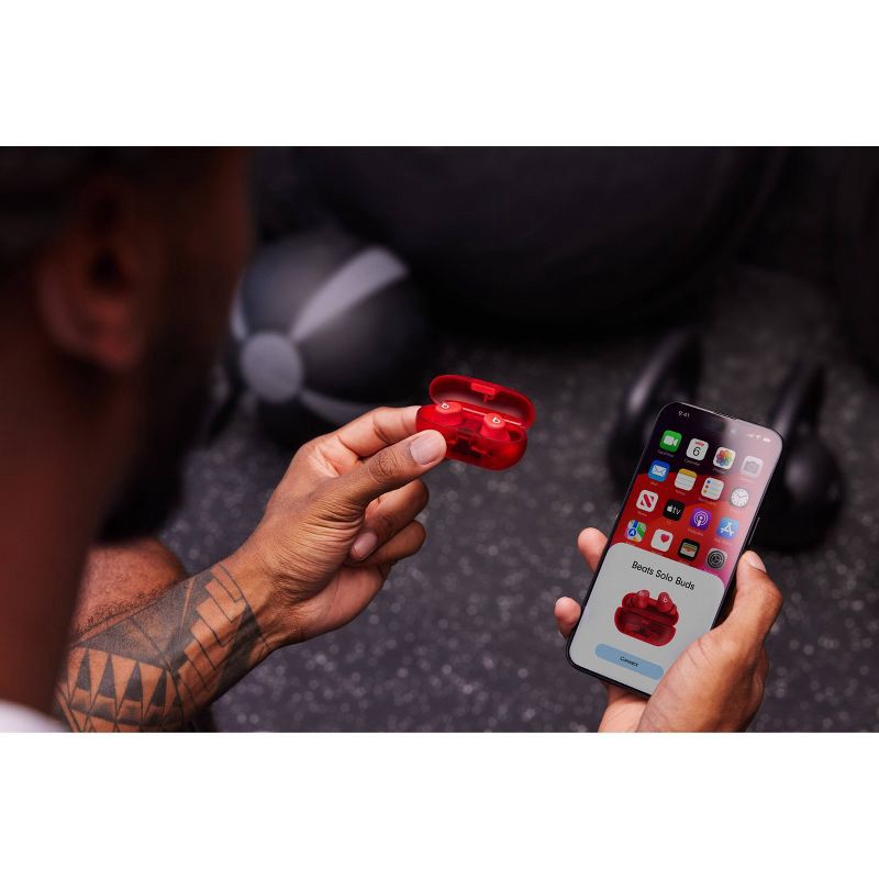 slide 8 of 11, Beats Solo Buds True Wireless Bluetooth Earbuds - Transparent Red, 1 ct