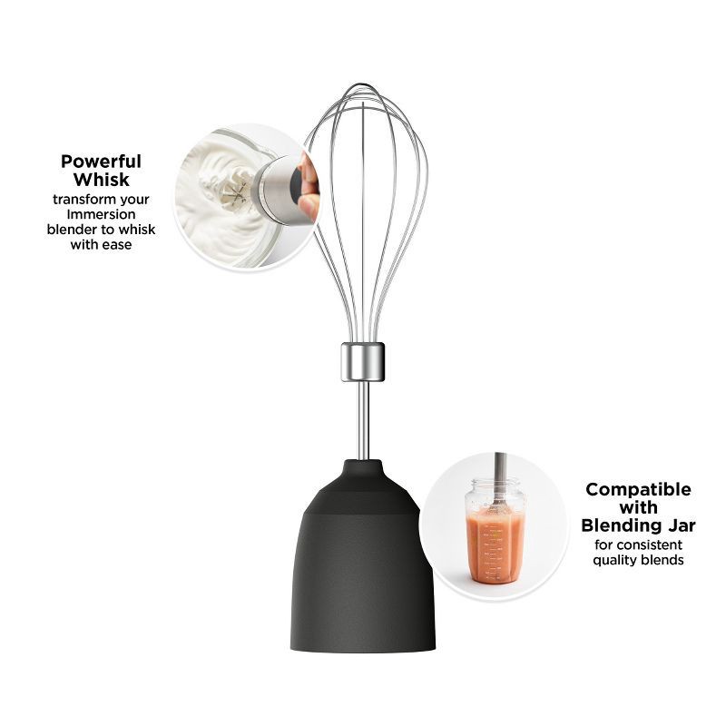 slide 11 of 13, Vitamix 2-Speed Hand Immersion Blender Bundle with Whisk and Jar Black: Stainless Steel, 350W, Hand Held, Food Processor, 1 ct