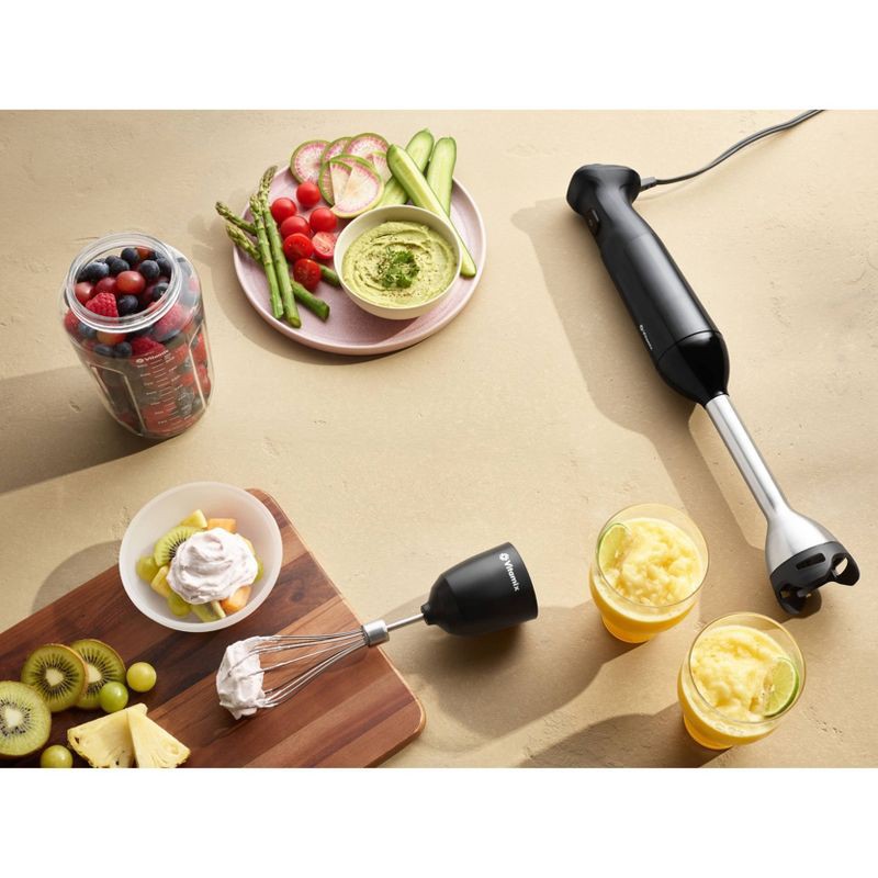 slide 12 of 13, Vitamix 2-Speed Hand Immersion Blender Bundle with Whisk and Jar Black: Stainless Steel, 350W, Hand Held, Food Processor, 1 ct