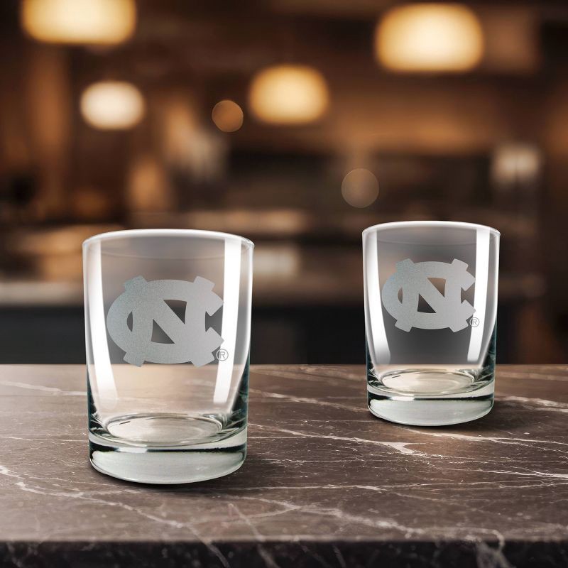 slide 3 of 3, NCAA North Carolina Tar Heels Rocks Glass Set - 2pc, 2 ct