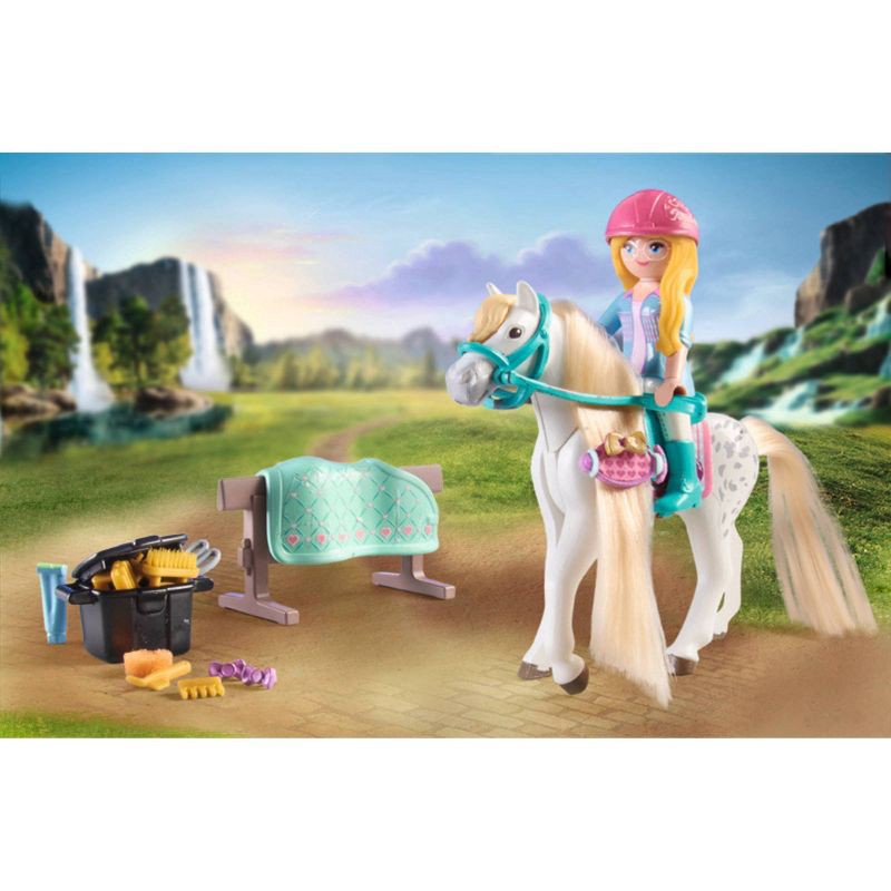 slide 5 of 9, PLAYMOBIL Washing Station with Isabella and Lioness: ABS Material, Fine Motor Skills, 86 Pieces Building Set, 86 ct