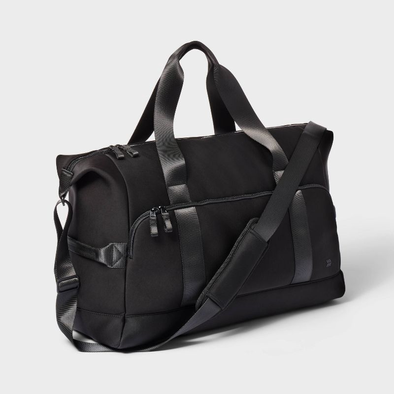 slide 2 of 5, Faux Neoprene Weekender Bag - All In Motion™ Black: Travel Carry On, 1 ct