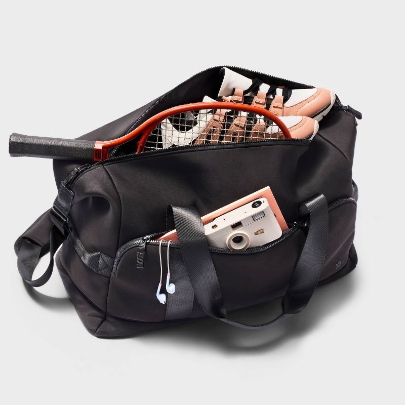 slide 3 of 5, Faux Neoprene Weekender Bag - All In Motion™ Black: Travel Carry On, 1 ct