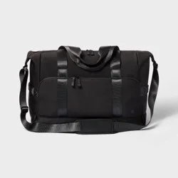 Faux Neoprene Weekender Bag - All In Motion™ Black: Travel Carry On