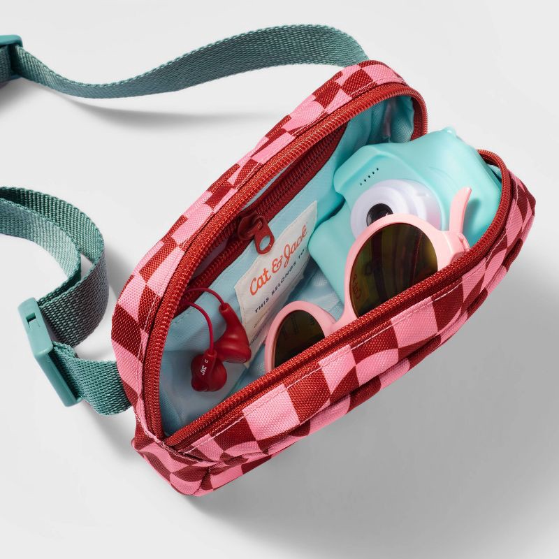slide 2 of 3, Kids' Fanny Pack Checkered - Cat & Jack™ Pink, 1 ct