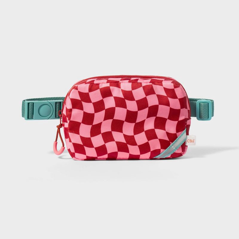 slide 1 of 3, Kids' Fanny Pack Checkered - Cat & Jack™ Pink, 1 ct