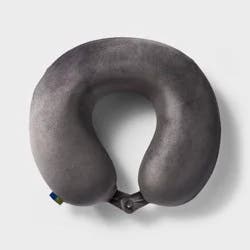 Memory Foam Travel Neck Pillow - Open Story™ Gray: Airplane Comfort Accessory