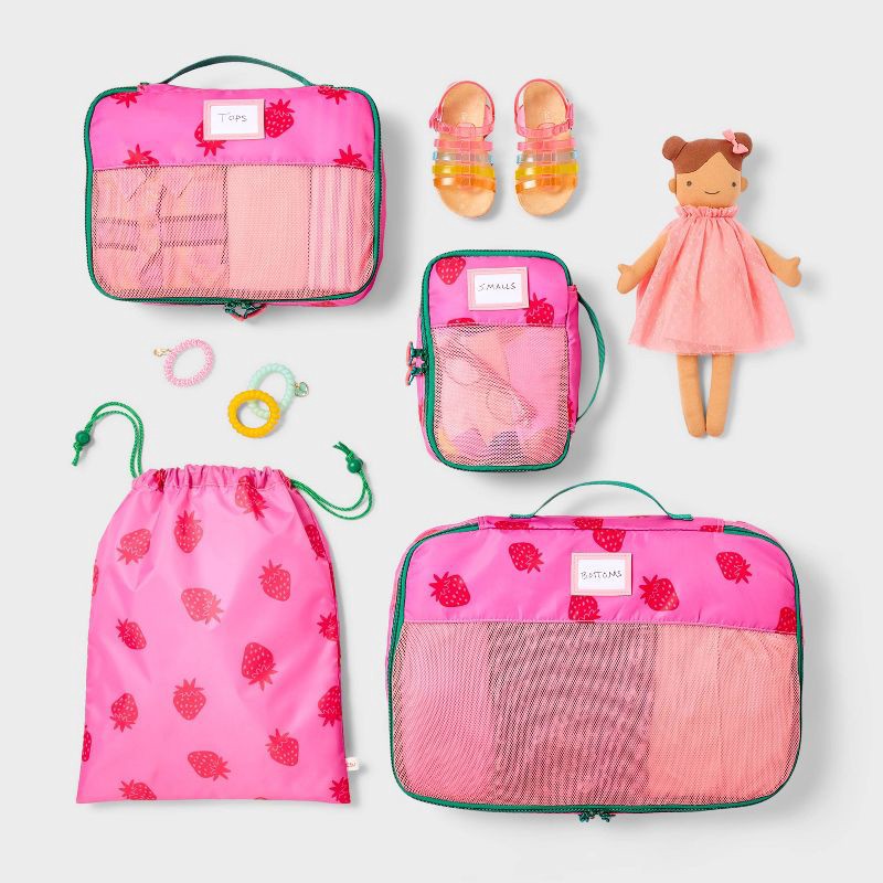 slide 2 of 3, Kids' 4pc Packing Cube Set Strawberry - Cat & Jack™️, 4 ct
