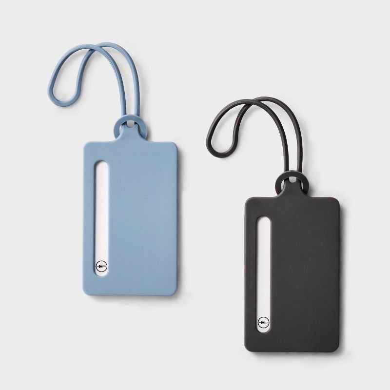slide 1 of 3, 2pk Silicone Luggage Tag - Open Story™ Gray/Blue: Travel Accessories Set, 2 ct