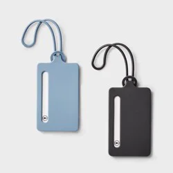 2pk Silicone Luggage Tag - Open Story™ Gray/Blue: Travel Accessories Set