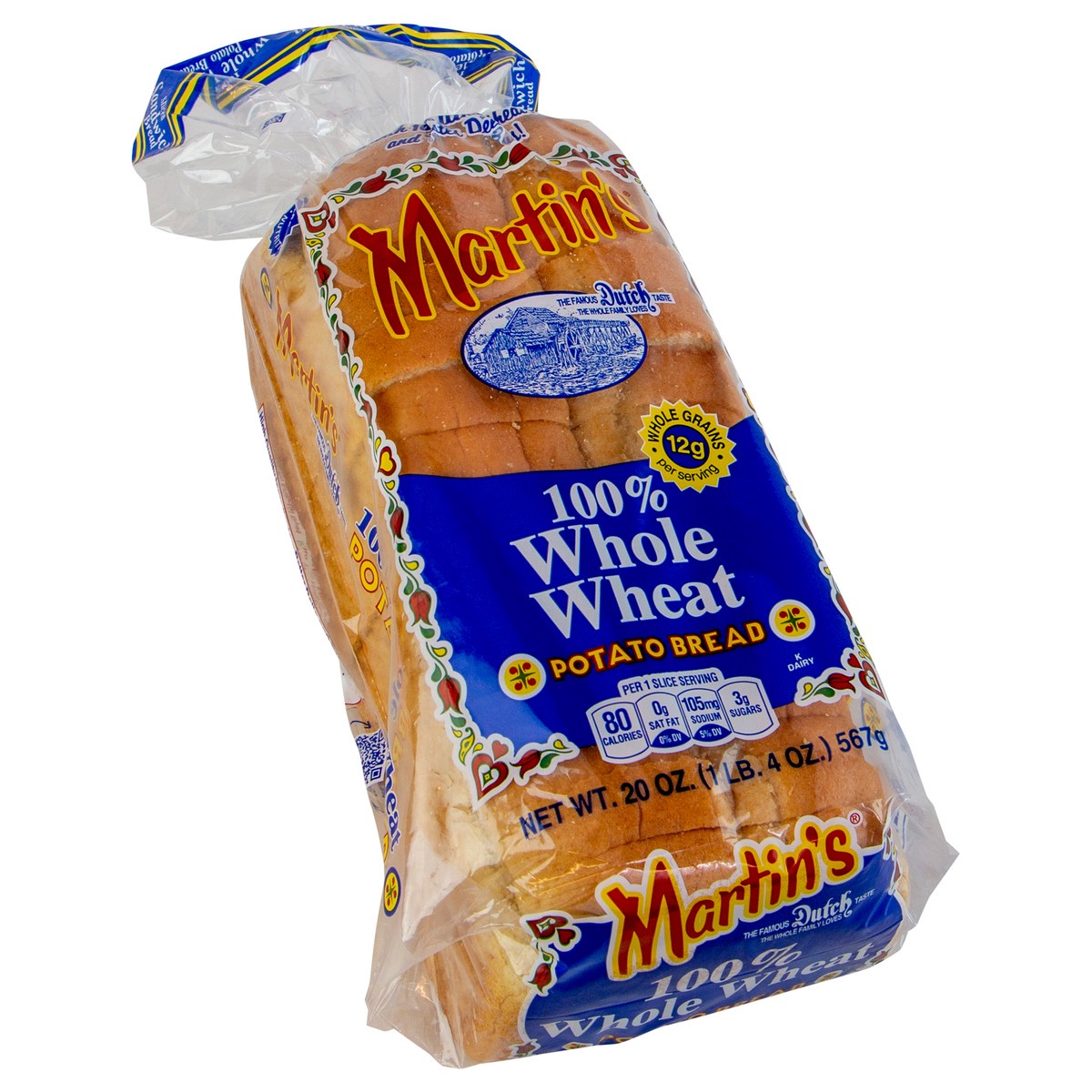 slide 9 of 9, Martin's 100% Whole Wheat Potato Bread, 20 oz